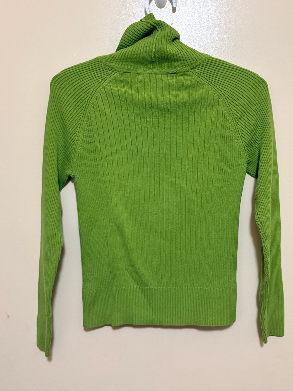 Bright Green Ribbed Cowl-Neck Sweater - Picture 2 of 8